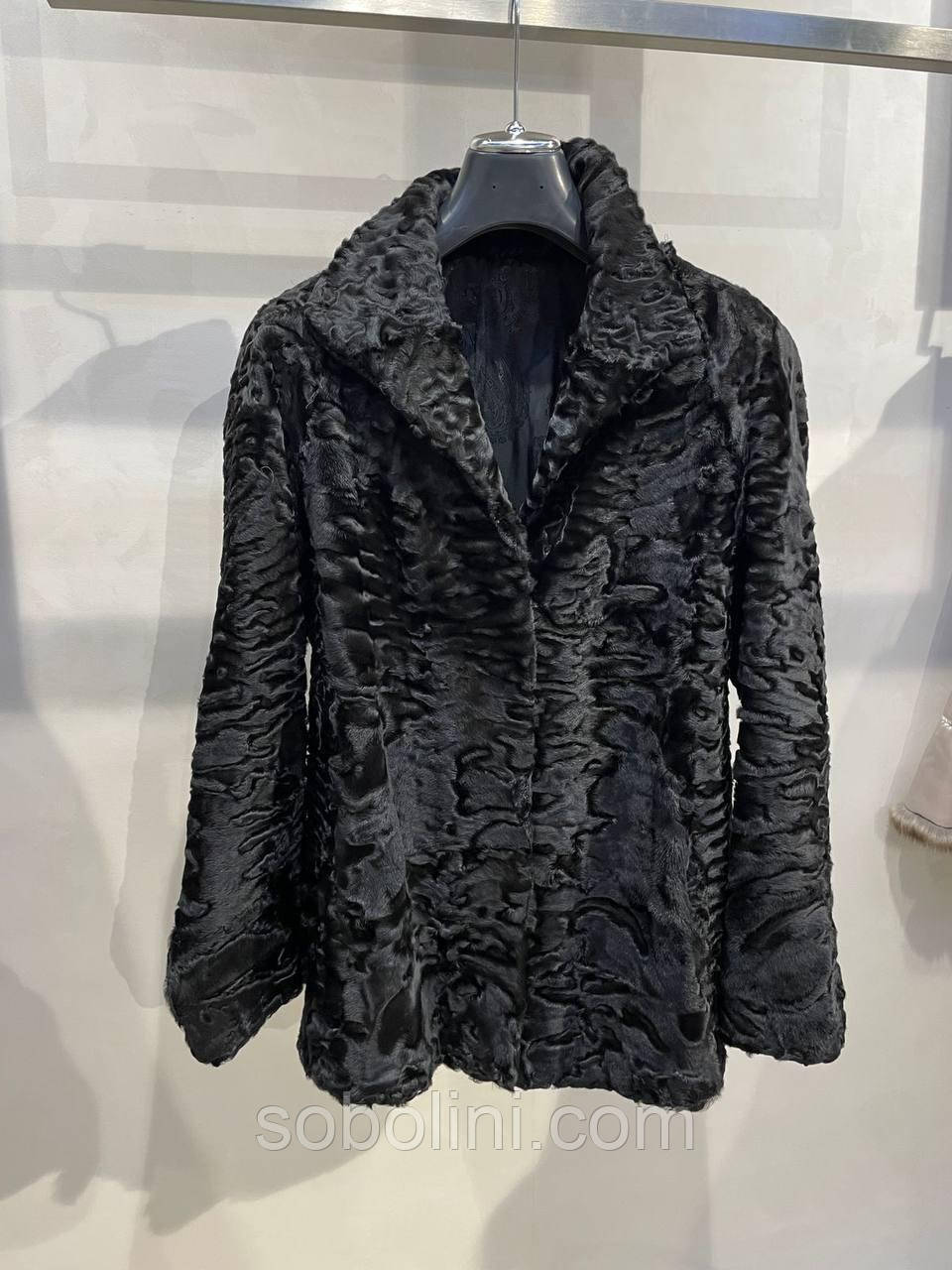 Жакет із каракульчі чорного кольору, 42, 44, 46, 48р, фото 1