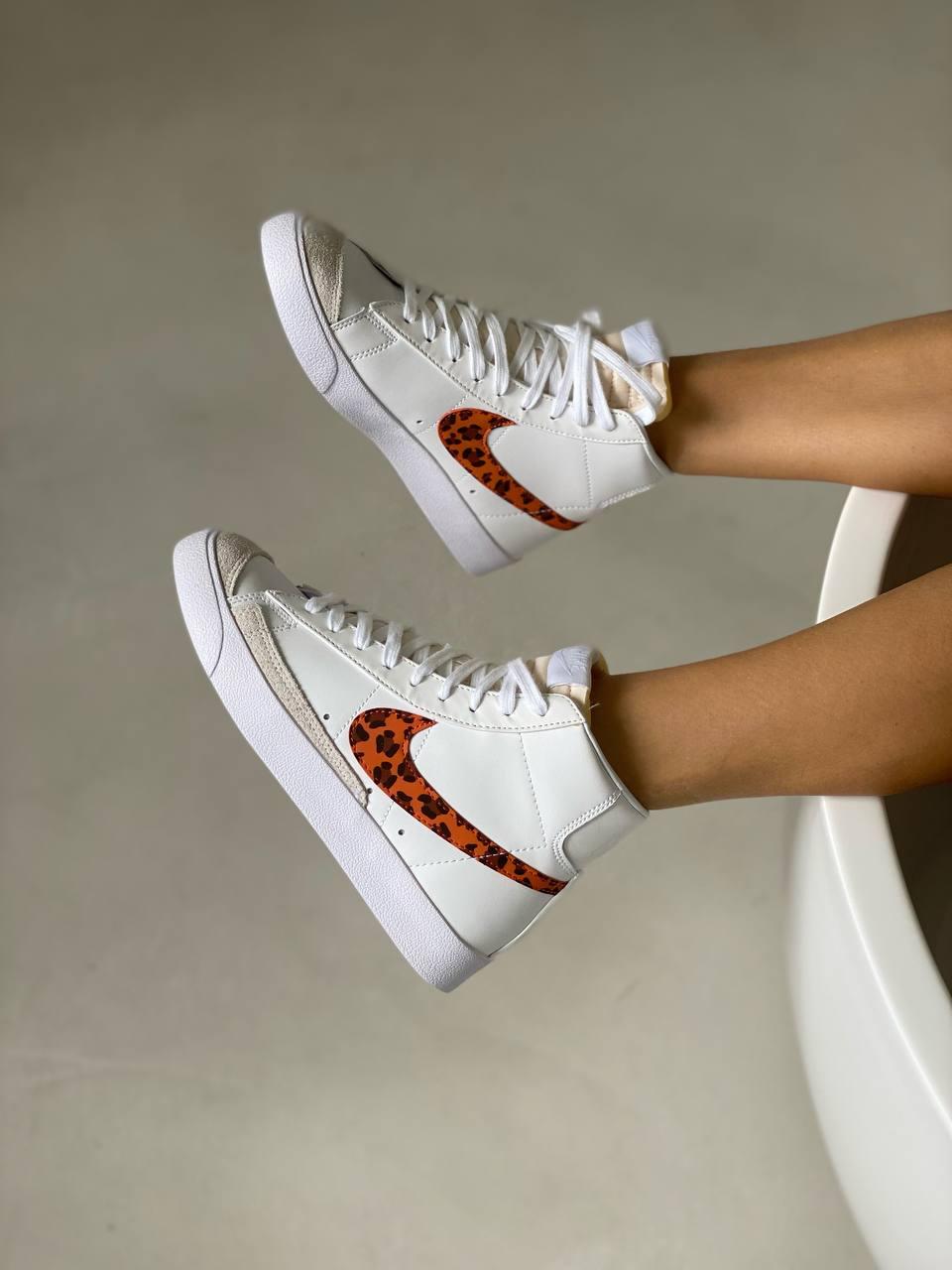 Жіночі кросівки Nike Blazer Mid Tiger White | Найк Блейзер Білі