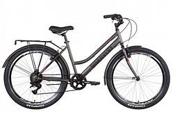 Жіночий міський велосипед з багажником DISCOVERY PRESTIGE WOMAN VBR 26" (темно-сріблястий)