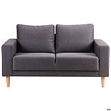 Прямий диван м'який Monet 2-місний 1400 мм темно-сірий, фото 4