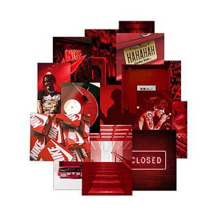 Набір наклейок у червоних відтінках