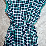 Жіночий трикотажний бавовняний халат на блискавці з поясом домашній халат великого розміру 66-74, фото 5