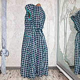 Жіночий трикотажний бавовняний халат на блискавці з поясом домашній халат великого розміру 66-74, фото 4