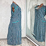 Жіночий трикотажний бавовняний халат на блискавці з поясом домашній халат великого розміру 66-74, фото 3