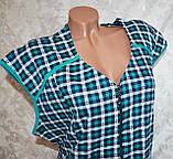 Жіночий трикотажний бавовняний халат на блискавці з поясом домашній халат великого розміру 66-74, фото 6