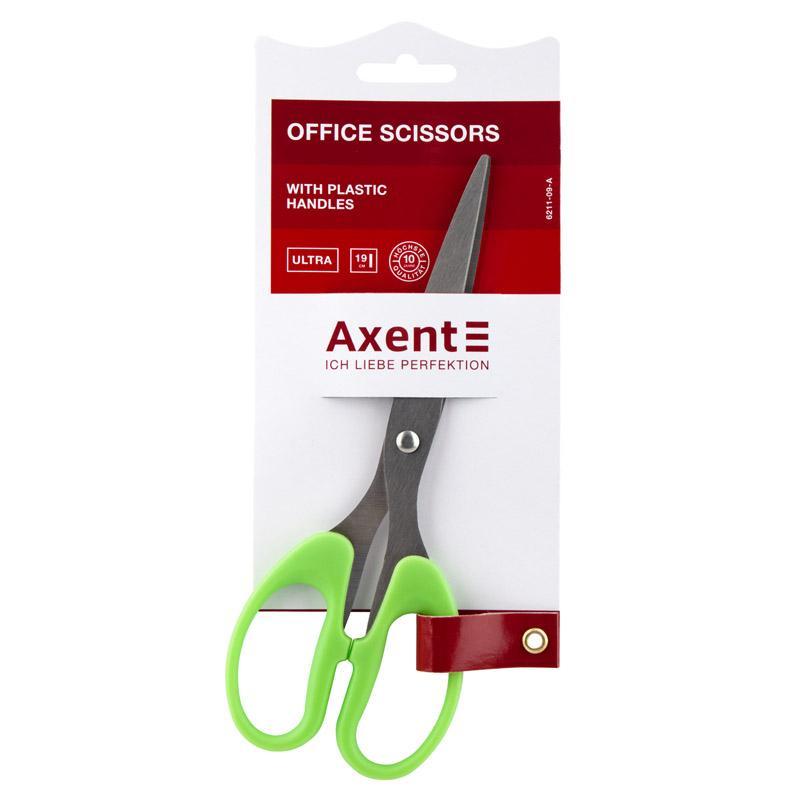 Ножницы канцелярские офисные 19 см Axent Ultra 6211 салатовые - фото 1 - id-p24717044