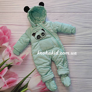 Детский демисезонный комбинезон Панда 68 74 размер - осенне-весенний комбинезон для деток от рождения, фото 1
