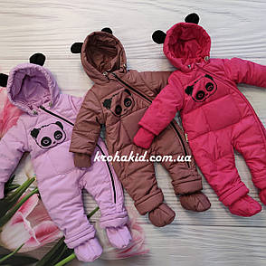 Детский демисезонный комбинезон Панда 68 74 размер - осенне-весенний комбинезон для деток от рождения, фото 3