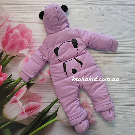 Детский демисезонный  комбинезон Панда 74 80 размер - осенне-весенний комбинезон для деток от рождения, фото 2