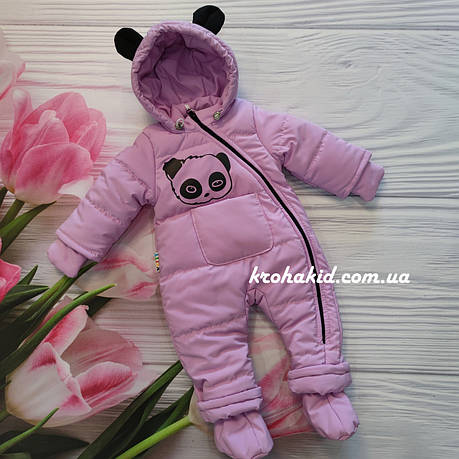Детский демисезонный  комбинезон Панда 74 80 размер - осенне-весенний комбинезон для деток от рождения, фото 1