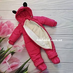 Детский демисезонный  комбинезон Панда 74 80 размер - осенне-весенний комбинезон для деток от рождения, фото 3