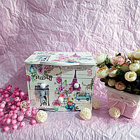 💜Скринька тумбочка для прикрас "Париж" із дзеркалом No1