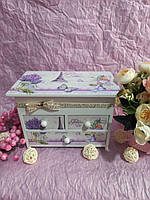 💜Скринька комодик для прикрас Париж із дзеркалом