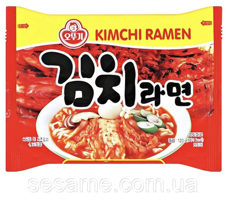 Корейська локшина Кімчі швидкого приготування Ottogi Kimchi Ramen 120г (Корея)