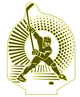 Акриловый светильник-ночник Хоккей желтый tty-n001482