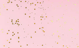 Фото-фон вініловий 120х75см "Рожевий фон. Золоті зірки", фон для предметної зйомки ПВХ (банерна тканина)