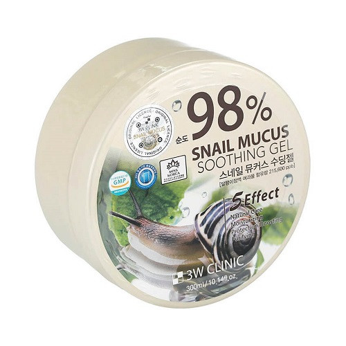 3W Clinic Snail Mucus Soothing Gel гель з улиточным муцином, 300 мл