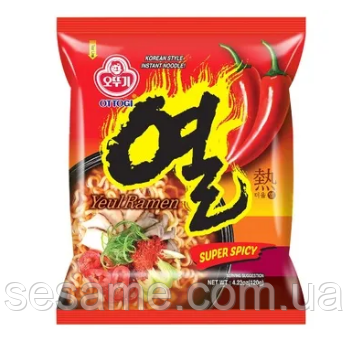 Корейська локшина Йоль Ottogi Yeul Ramen дуже гостра 120г (Корея)