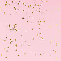 Фото-фон вініловий 100х100см "Рожевий фон. Золоті зірки", фон для предметної зйомки ПВХ (банерна тканина)