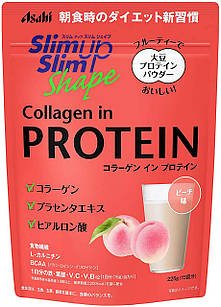 Asahi Slim Up Slim Shape протеїновий коктейль з колагеном, плацентою, гіалуроновою кислотою, BCAA, персик, 225 г
