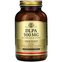 DL-фенилаланин SOLGAR "DLPA" в свободной форме, 500 мг (100 капсул)