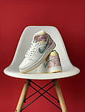 Жіночі кросівки Nike Air Jordan 1 Mid Ice Cream Retro High, білі шкіряні кросівки найк аір джордан 1 ретро хай аїр, фото 3