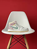 Жіночі кросівки Nike Air Jordan 1 Mid Ice Cream Retro High, білі шкіряні кросівки найк аір джордан 1 ретро хай аїр, фото 2