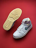 Жіночі кросівки Nike Air Jordan 1 Mid Ice Cream Retro High, білі шкіряні кросівки найк аір джордан 1 ретро хай аїр, фото 6
