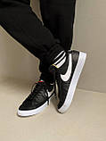 Чоловічі кросівки Nike Blazer low BLACK | Найк Блейзер Чорні, фото 4