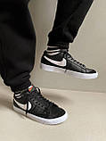 Чоловічі кросівки Nike Blazer low BLACK | Найк Блейзер Чорні, фото 8