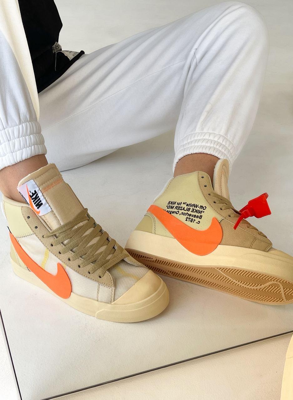 Чоловічі / жіночі кросівки Nike Blazer 77 Mid Grey x Off white | Найк Блейзер Ч