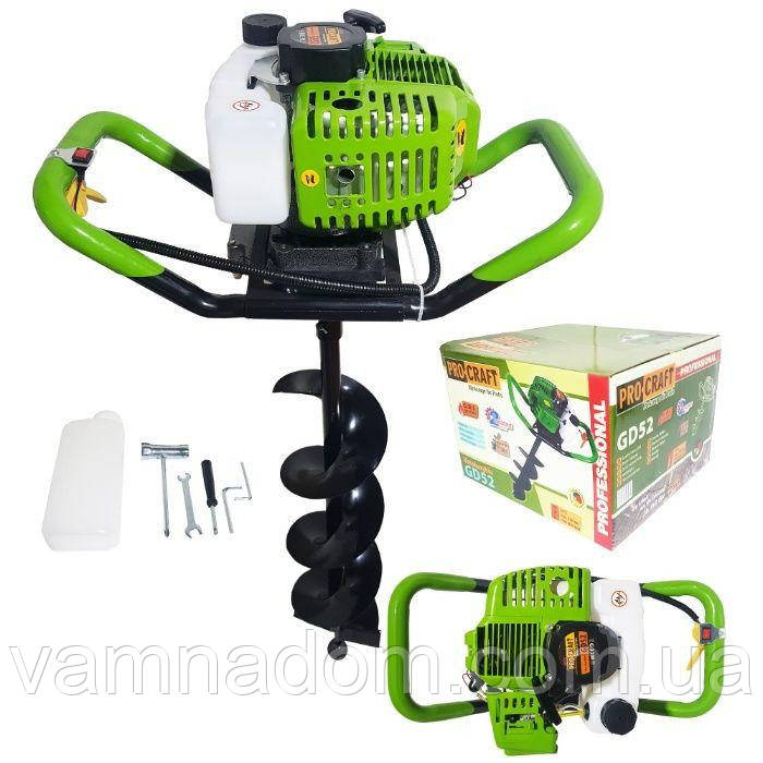 Бензобур ProCraft PROFESSIONAL GD52 (Шнек 200 мм)