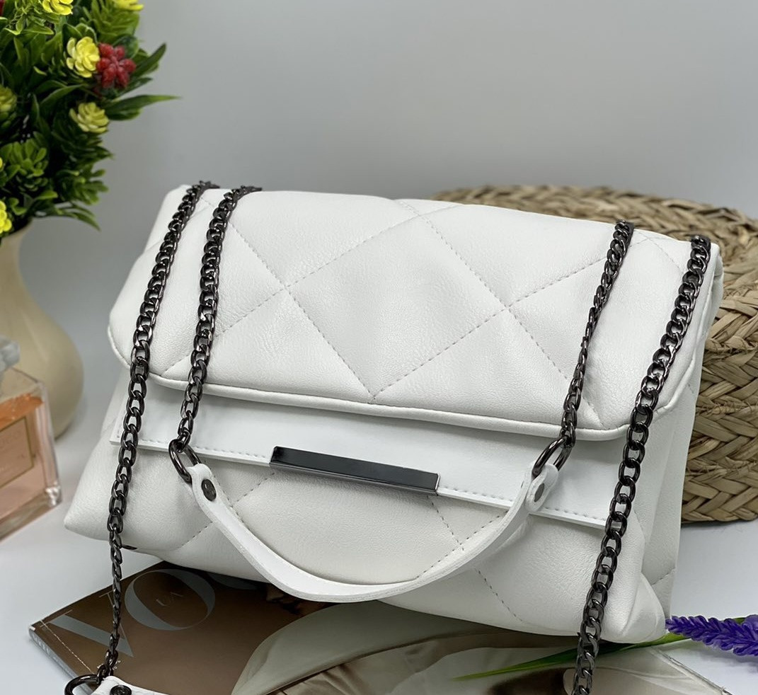 Жіноча сумка на плече 1320 White клатчі від Українського виробника купити LUCK SHERRYS
