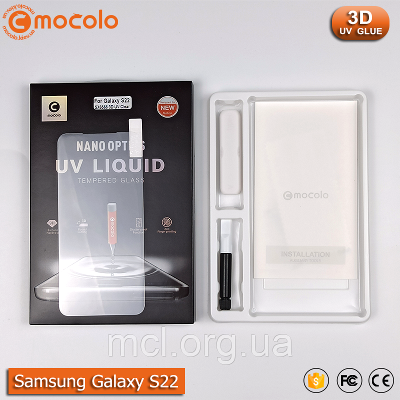 Захисне скло Mocolo Samsung Galaxy S22 Nano Optics UV Liquid Tempered Glass 3D (Clear)