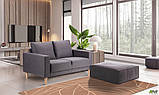 Прямий диван м'який Monet 2-місний 1400 мм темно-сірий, фото 8