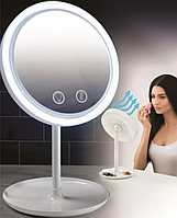 Косметическое Зеркало для Макияжа с Led Подсветкой и Вентилятором Beauty Breeze Mirror