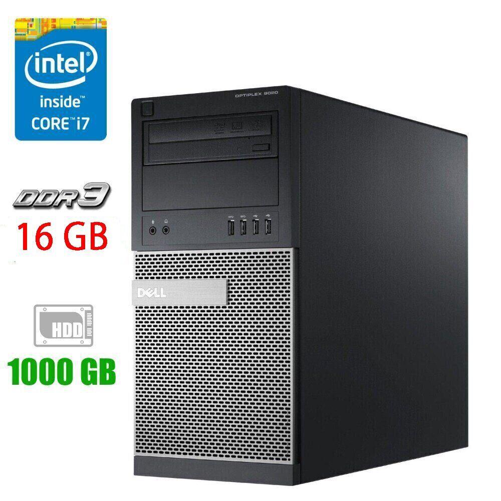 Комп'ютер Dell Optiplex 9020 Tower / Intel Core i7-4770 (4 (8) ядра по 3.4 — 3.9 GHz) / 16 GB DDR3 / 1000 GB