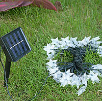 Садовая гирлянда на солнечной батарее Звездочки 50 LED 6.5 м Теплый белый