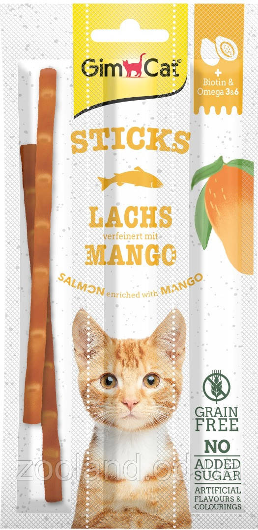 20554 GimCat Superfood Duo Sticks палички з лососем і манго, 3 шт.