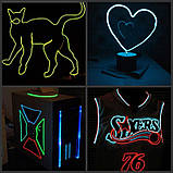 Світлодіодна стрічка RESTEQ синя 3 м LED неоновий провід з контролером для вечірок авто декору костюмів, фото 9