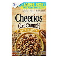 General Mills, Cheerios Oat Crunch, овсяный мёд, 515 г (18,2 унции) - Оригинал