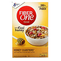 General Mills, Fiber One Cereal, медовые кластеры, 496 г (17,5 унции) - Оригинал