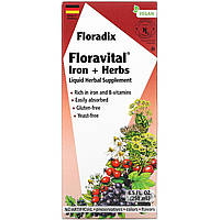 Gaia Herbs, Floradix, Floravital Iron + Herbs, 8,5 жидких унций (250 мл) - Оригинал