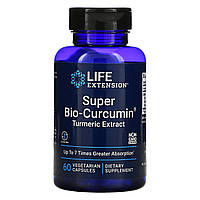 Life Extension, Super Bio-Curcumin, куркумин, 60 вегетарианских капсул - Оригинал