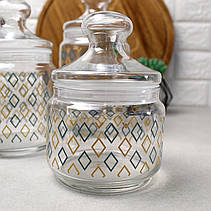 Набір скляних банок в ромб Luminarc Jar Kitchen Bliss Pot Club Silo 3 шт 0,5 + 0,75 + 1 л (p2045), фото 3