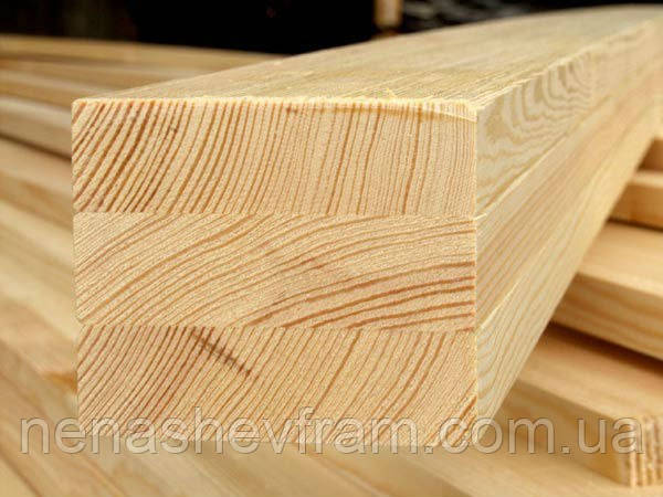 Брус сосновий клеєний віконний зрощений 82х86х3200мм, фото 1