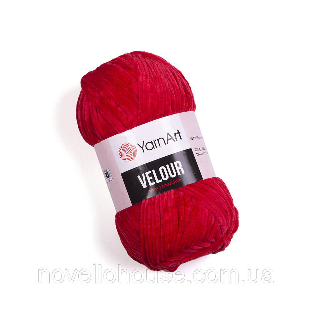 Yarnart VELOUR (Велюр) № 846 червоний (Пряжа, нитки для в'язання)