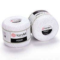 YarnArt VIOLET (Віолет) № 1000 білий (Пряжа мерсеризована бавовна, нитки для в'язання)