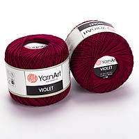 YarnArt VIOLET (Виолет) № 0112 бордовый (Пряжа мерсеризованный хлопок, нитки для вязания)