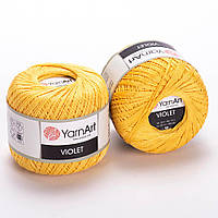 YarnArt VIOLET (Виолет) № 4653 желтый (Пряжа мерсеризованный хлопок, нитки для вязания)